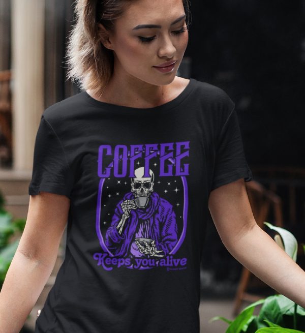 Coffee Keeps You Alive-Damen-Shirt-Schwarz