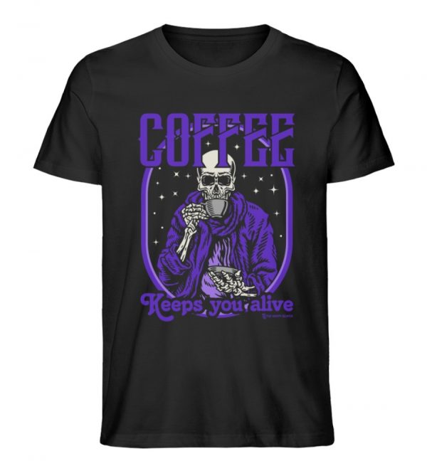 Coffee Keeps You Alive-Herren-Shirt-Schwarz