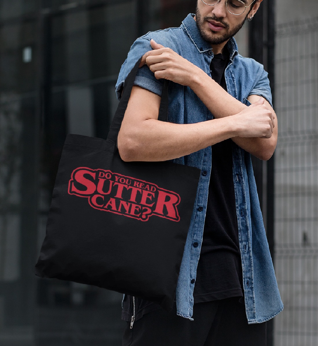 Do you read Sutter Cane-Baumwolltasche-Schwarz